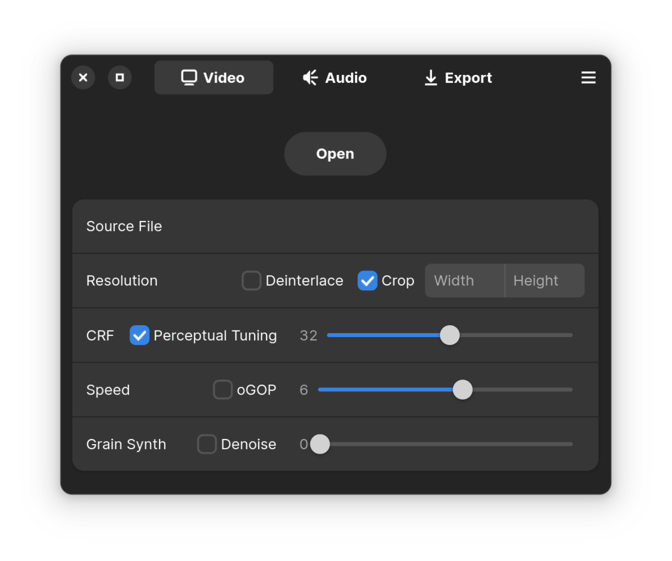 Aviator video settings